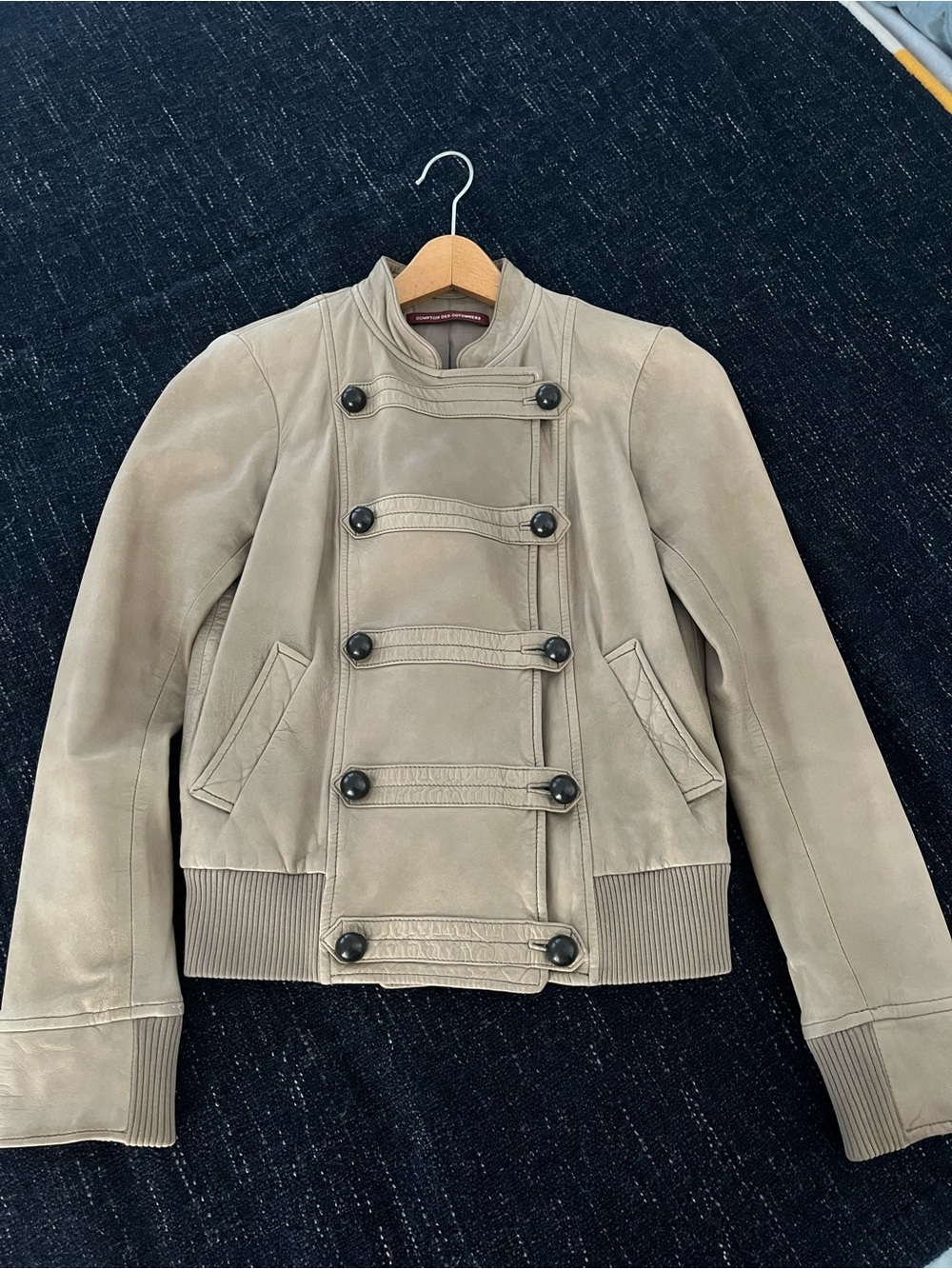 Comptoir des Cotonniers Lambskin Military Leather Jacket - Size S